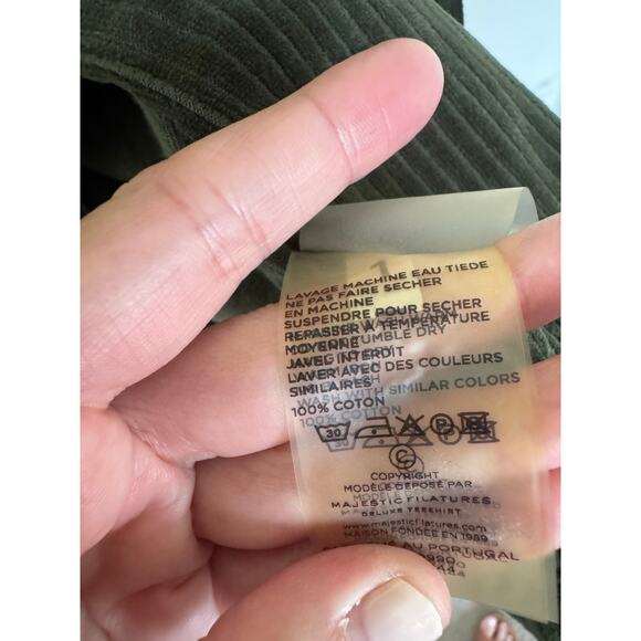 Majestic Filatures Single Button Corduroy Jacket Blazer Green 1 XS - Picture 5 of 6